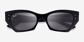 Ray-Ban RB4430 Zena Shiny Black Plastique Soleil de Lunette de vue d'EyeBuyDirect, Vue Rapprochée
