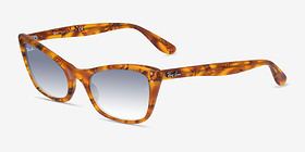 Ray-Ban RB2299 Amber Tortoise Acétate Soleil de Lunette de vue d'EyeBuyDirect, Vue d'Angle