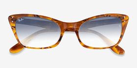 Ray-Ban RB2299 Amber Tortoise Acétate Soleil de Lunette de vue d'EyeBuyDirect, Vue Rapprochée