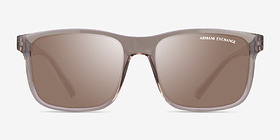 Armani Exchange AX4145S Shiny Transparent Brown Plastique Soleil de Lunette de vue d'EyeBuyDirect, Vue de Face