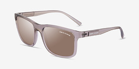 Armani Exchange AX4145S Shiny Transparent Brown Plastique Soleil de Lunette de vue d'EyeBuyDirect, Vue d'Angle
