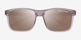 Armani Exchange AX4145S Shiny Transparent Brown Plastique Soleil de Lunette de vue d'EyeBuyDirect, Vue Rapprochée