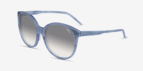 Vogue Eyewear VO5509S Ischia Striped Blue Acétate Soleil de Lunette de vue d'EyeBuyDirect, Vue d'Angle