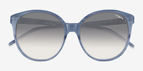 Vogue Eyewear VO5509S Ischia Striped Blue Acétate Soleil de Lunette de vue d'EyeBuyDirect, Vue Rapprochée