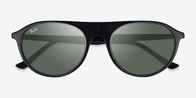 Ray-Ban RB2215 Noir Acétate Soleil de Lunette de vue d'EyeBuyDirect, Vue Rapprochée