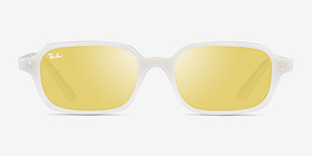 Ray-Ban RB4455 Zuri Blanche Plastique Soleil de Lunette de vue d'EyeBuyDirect, Vue de Face
