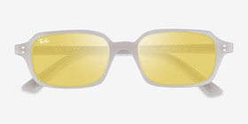 Ray-Ban RB4455 Zuri Blanche Plastique Soleil de Lunette de vue d'EyeBuyDirect, Vue Rapprochée