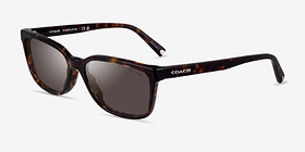 Coach HC8328U C6196 Écaille Noire Acétate Soleil de Lunette de vue d'EyeBuyDirect, Vue d'Angle