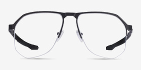 Oakley Tenon Satin Black Titanium Montures de lunettes de vue d'EyeBuyDirect, Vue de Face