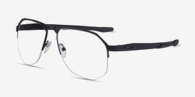 Oakley Tenon Satin Black Titanium Montures de lunettes de vue d'EyeBuyDirect, Vue d'Angle