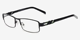 Thomas Black Green Métal Montures de lunettes de vue d'EyeBuyDirect, Vue d'Angle