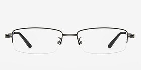 Cassi Gunmetal Métal Montures de lunettes de vue d'EyeBuyDirect, Vue de Face