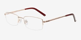 Brian Doré Métal Montures de lunettes de vue d'EyeBuyDirect, Vue d'Angle