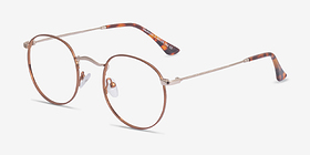 Daydream Brown Golden Métal Montures de lunettes de vue d'EyeBuyDirect, Vue d'Angle