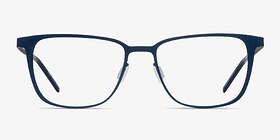 Slight Matte Navy Métal Montures de lunettes de vue d'EyeBuyDirect, Vue de Face