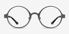 Afternoon Gunmetal Métal Montures de lunettes de vue d'EyeBuyDirect, Vue de Face