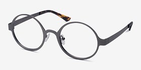 Afternoon Gunmetal Métal Montures de lunettes de vue d'EyeBuyDirect, Vue d'Angle
