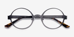 Afternoon Gunmetal Métal Montures de lunettes de vue d'EyeBuyDirect, Vue Rapprochée