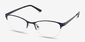 Melody Bleu marine  Métal Montures de lunettes de vue d'EyeBuyDirect, Vue d'Angle