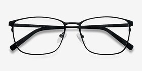 Calm Noir Métal Montures de lunettes de vue d'EyeBuyDirect, Vue Rapprochée