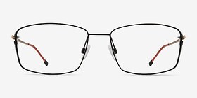 Balance Black Golden Métal Montures de lunettes de vue d'EyeBuyDirect, Vue de Face