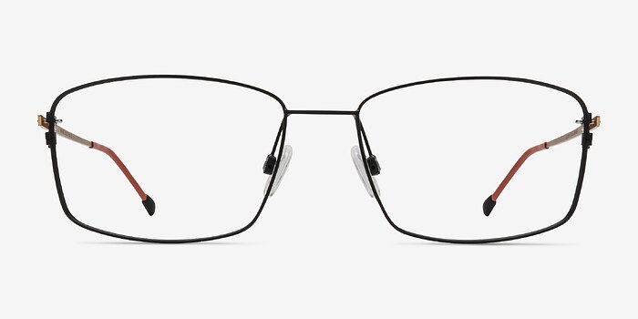 Balance Black Golden Métal Montures de lunettes de vue d'EyeBuyDirect