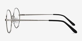 Inscription Argenté Métal Montures de lunettes de vue d'EyeBuyDirect, Vue de Côté