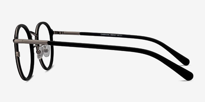 Carnival Matte Black Acetate-metal Montures de lunettes de vue d'EyeBuyDirect