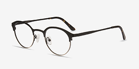 Fixate Black Golden Métal Montures de lunettes de vue d'EyeBuyDirect, Vue d'Angle