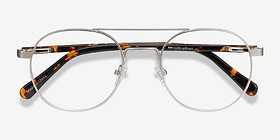 Lock XL Argenté Métal Montures de lunettes de vue d'EyeBuyDirect, Vue Rapprochée