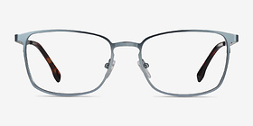 Dakota Bleu Métal Montures de lunettes de vue d'EyeBuyDirect, Vue de Face