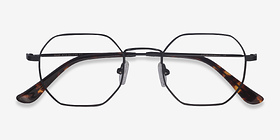 Soar Noir Métal Montures de lunettes de vue d'EyeBuyDirect, Vue Rapprochée