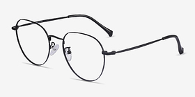 Inspire Noir Métal Montures de lunettes de vue d'EyeBuyDirect, Vue d'Angle