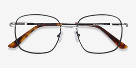 Archive Noir Métal Montures de lunettes de vue d'EyeBuyDirect, Vue Rapprochée