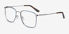 Reason Bleu marine  Métal Montures de lunettes de vue d'EyeBuyDirect, Vue d'Angle