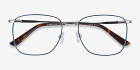 Reason Bleu marine  Métal Montures de lunettes de vue d'EyeBuyDirect, Vue Rapprochée