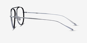 Cana Black  Silver Métal Montures de lunettes de vue d'EyeBuyDirect, Vue de Côté