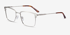 Nathaniel Argenté Métal Montures de lunettes de vue d'EyeBuyDirect, Vue d'Angle