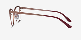 Marlena Burgundy  Rose Gold Métal Montures de lunettes de vue d'EyeBuyDirect, Vue de Côté