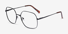 Reality Noir Métal Montures de lunettes de vue d'EyeBuyDirect, Vue d'Angle