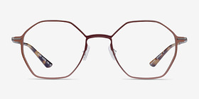 Alloy Brown & Gunmetal Titanium Montures de lunettes de vue d'EyeBuyDirect, Vue de Face
