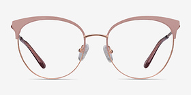 Gem Pink Rose Gold Métal Montures de lunettes de vue d'EyeBuyDirect, Vue de Face