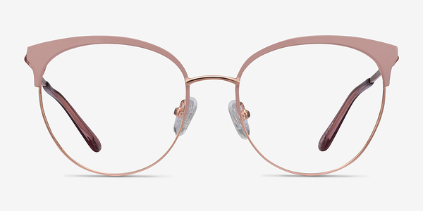 Gem Pink Rose Gold Métal Montures de lunettes de vue