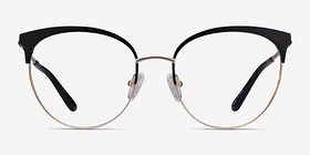 Gem Black Gold Métal Montures de lunettes de vue d'EyeBuyDirect, Vue de Face