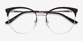 Gem Black Gold Métal Montures de lunettes de vue d'EyeBuyDirect, Vue Rapprochée