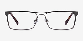 Biloxi Dark Gunmetal Métal Montures de lunettes de vue d'EyeBuyDirect, Vue de Face