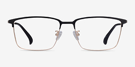 Example Black  Gold Métal Montures de lunettes de vue d'EyeBuyDirect, Vue de Face