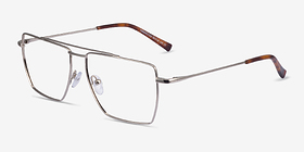 Perspective Argenté Métal Montures de lunettes de vue d'EyeBuyDirect, Vue d'Angle