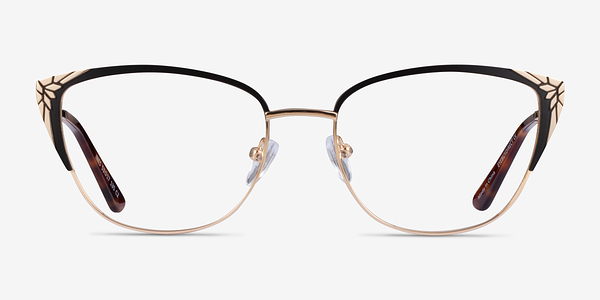 Ines Black Gold Métal Montures de lunettes de vue