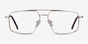 Granary Doré Métal Montures de lunettes de vue d'EyeBuyDirect, Vue de Face